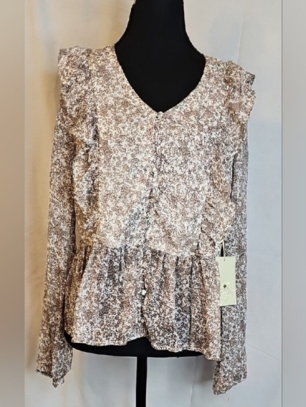 Floral Ruffle Women's Top - Picture 2 of 6